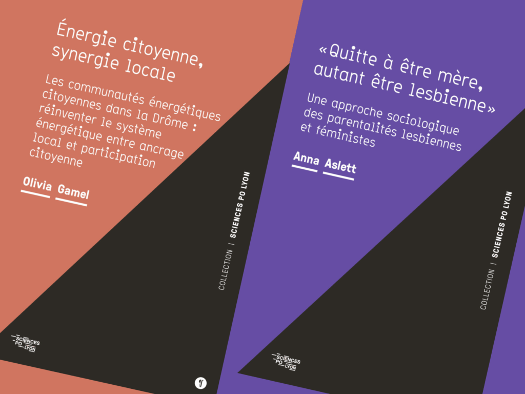Deux affiches : 1 : "Quitte à être mère, autant être lesbienne" Une approche sociologique des parentalités lesbiennes et féministes Anna Aslett 2 : Energie citoyenne, synergie locale Les communautés énergétiques citoyennes dans la Drôme : réinventer le système énergétique entre ancrage local et participation citoyenne Olivia Gamel